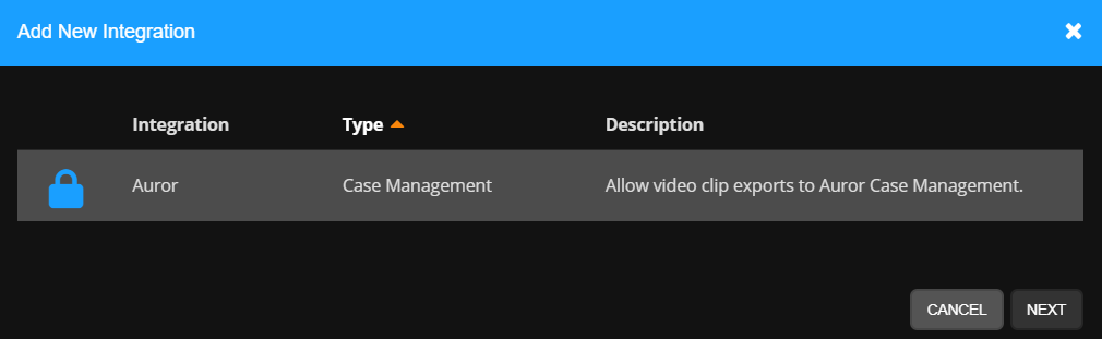 Auror Add New Integration popup.png