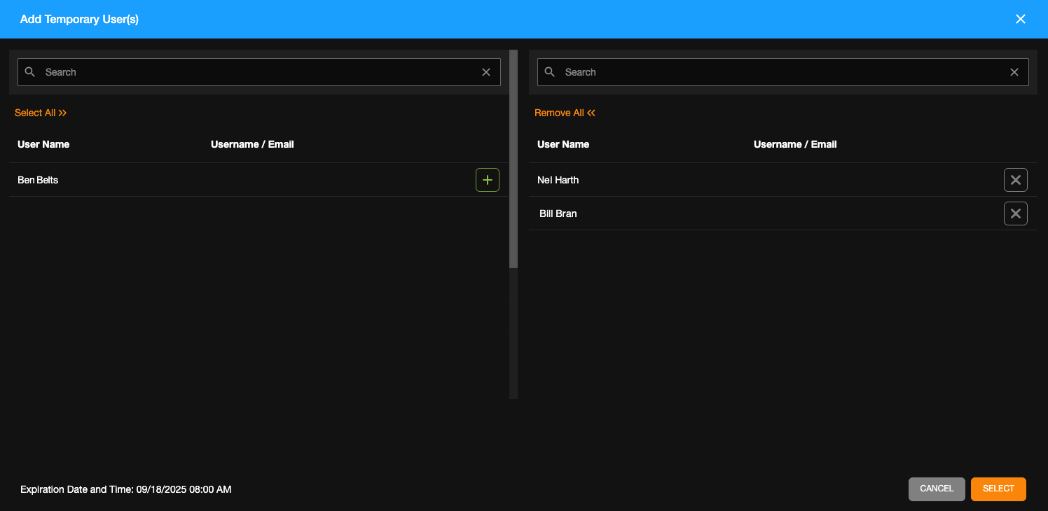 Add Temporary Users popup.png